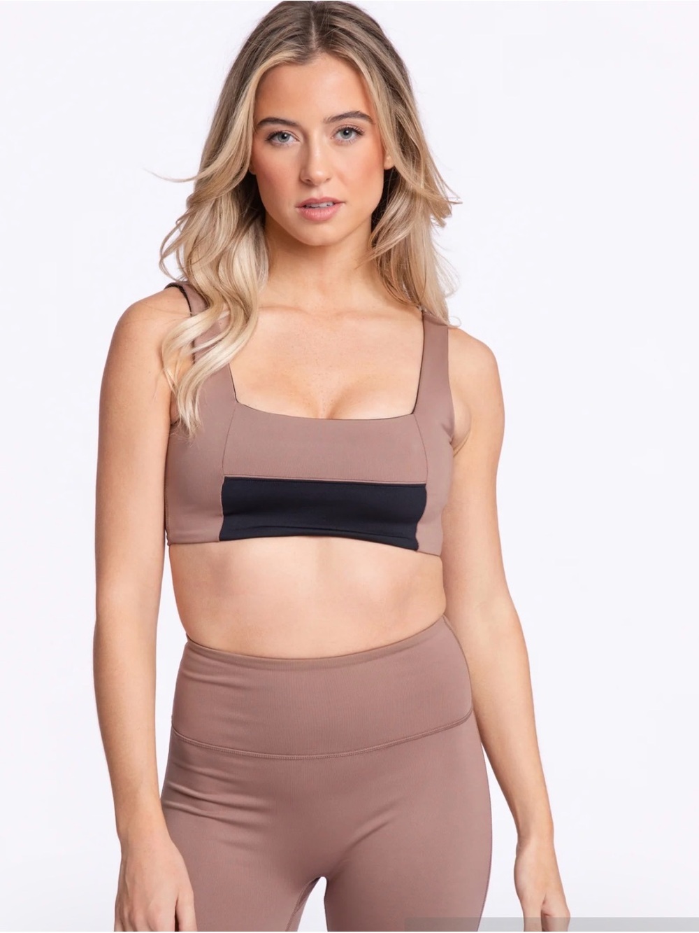 Booty by Brabants FORMFIT SQUARE NECK BRALETTE TWO TONE BLACK & MOCHA - Picture 3 of 3
